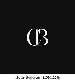Modern creative unique elegant CB BC C B artistic minimal black and white color initial based letter icon logo