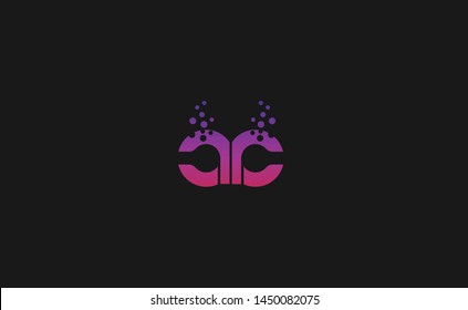 Modern creative unique elegant minimal artistic purple color CC initial based letter icon logo