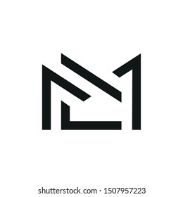 Modern creative unique elegant minimal artistic black and white color ML LM L M initial based letter icon logo. Alphabet abstract logo  - Vector