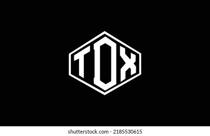 Moderno creativo único elegante minimalista de color blanco y negro TDX icono de carta basado en el principio