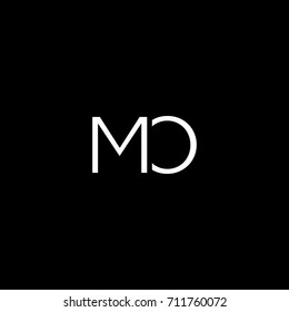 Modern creative unique elegant minimal artistic black and white color MO OM M O initial based letter icon logo.