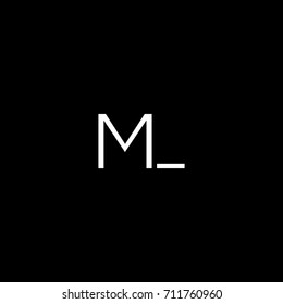 Modern creative unique elegant minimal artistic black and white color ML LM M L initial based letter icon logo.