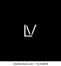 Modern creative unique elegant minimal artistic black and white color LV VL L V initial based letter icon logo.