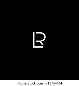 Modern creative unique elegant minimal artistic black and white color LR RL L R initial based letter icon logo.