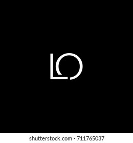 Modern creative unique elegant minimal artistic black and white color LO OL L O initial based letter icon logo.