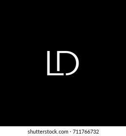 Modern creative unique elegant minimal artistic black and white color LD DL L D initial based letter icon logo.