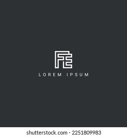 Modern creative unique letter FE EF logo initial based Monogram icon vector.