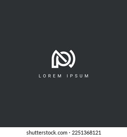 Letra creativa moderna y única logotipo PN NP basado inicialmente en el vector de icono Monograma.