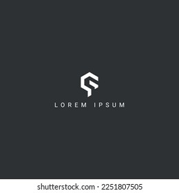 Letra creativa moderna y única del logotipo QG GQ basado inicialmente en el vector de icono Monograma.