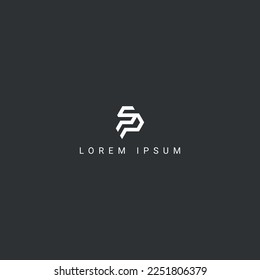 Letra creativa moderna y única del logotipo SP PS basado en el vector de icono Monograma.