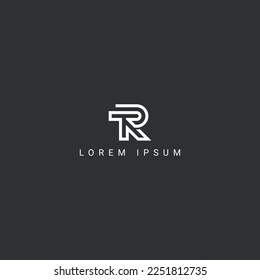 Lettre créative unique moderne TR RT logo original basé sur Monogramme icône vectorielle.