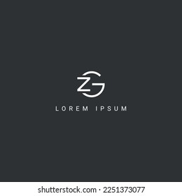Moderner, einzigartiger Buchstabe ZG GZ Logo auf der ersten Basis Monogram Icon Vektor.
