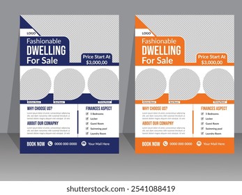 Design de panfleto imobiliário exclusivo moderno e criativo ou modelo de design de cartaz