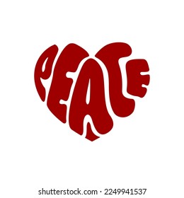 modern creative unique simple minimalist text word lettering typography of peace with heart or love or soul shape symbol icon mascot character logo design inspiration