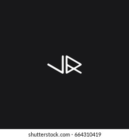 Modern creative unusual trendy fashion brands black and white color RV V R initial based letter icon logo.