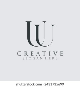 Modern Creative UU Logo Design. icon initial Based Monogram and Letters in Luxury vector.