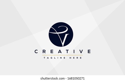 Diseño moderno y creativo del logotipo V. V Icono V iniciales basados en Monograma y Letras en vector.