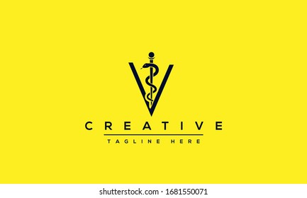 Diseño moderno y creativo del logotipo V. V Icono V iniciales basados en Monograma y Letras en vector.