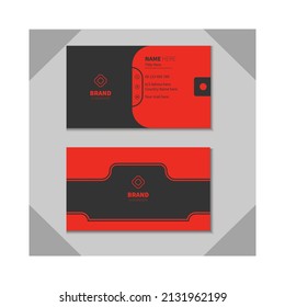 Modern creative vector business card design in red and black.