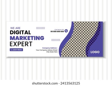 Modern Creative Vector Corporate Facebook Cover or Social Media Banner Design Template