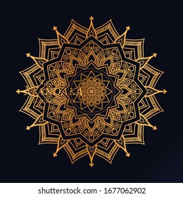 modern creative vector floral indian mandala art mandaly pattern luxury golden background