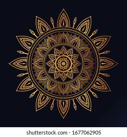 modern creative vector floral indian mandala art mandaly pattern luxury golden background