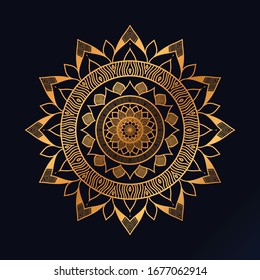 modern creative vector floral indian mandala art mandaly pattern luxury golden background