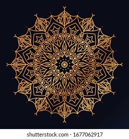 modern creative vector floral indian mandala art mandaly pattern luxury golden background