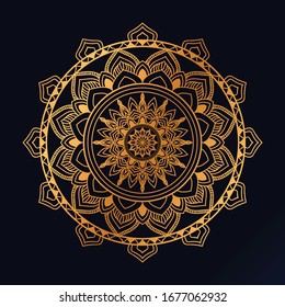 modern creative vector floral indian mandala art mandaly pattern luxury golden background