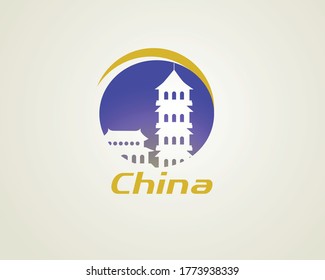 Modern creative vector logo design of china