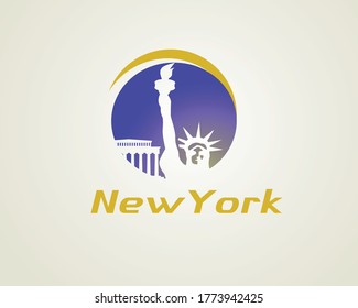 Modern creative vector logo design of New York