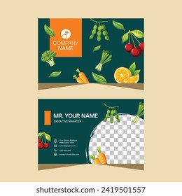 Modern creative vegetable business card template design