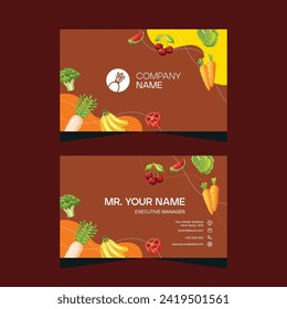 Modern creative vegetable business card template design