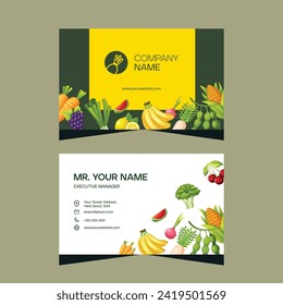 Diseño moderno de plantillas de tarjetas de negocios creativas para verduras