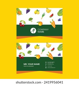 Modern creative vegetable business card template design