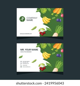 Modern creative vegetable business card template design