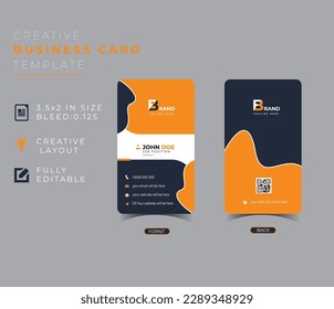 Modern Creative Vertical Business Card Template, Vector Illustration.
