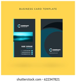 Modern Creative Vertical Double-sided Business Card Template. Flat Design Vector Illustration. Stationery Design