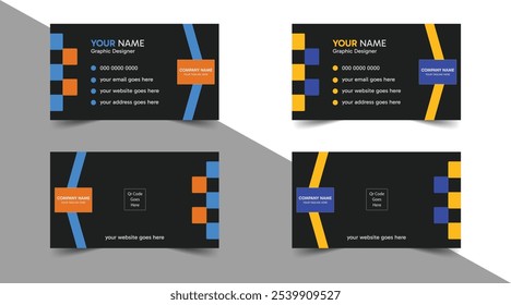 Modern and creative visiting card design template. Vector illustration . Portrait orientation. Horizontal layout. Clean and professional visiting card design layout.
