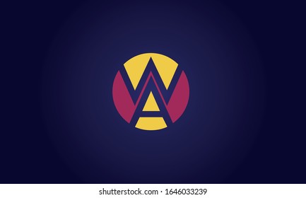 Plantilla moderna y creativa para el diseño del logotipo de WA AW