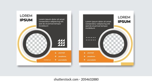 Modern creative webinar social media post templates with black and orange color concept design. Suitable for online marketing promotion banner, webinar, seminar, flyer, ads, etc.