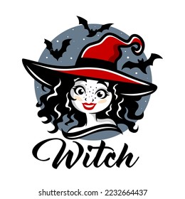 
Modern creative witch logo. Halloween