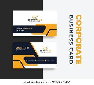 Modern Creative yellow Business card style layout clean visiting card, abstract elegant clean colorful minimal professional corporate company business cards template design