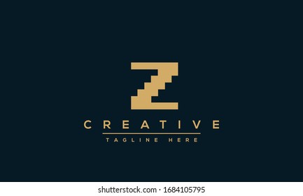 Diseño moderno y creativo del logotipo Z y plantilla. Icono Z ZZ iniciales basados en Monograma y Letras en vector.