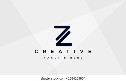 Diseño moderno y creativo del logotipo Z y plantilla. Icono Z ZZ iniciales basados en Monograma y Letras en vector.