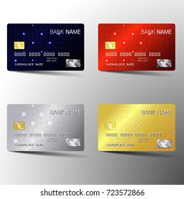 Modern credit card set template design. With inspiration from the abstract. Vector illustration.Glossy plastic style.
