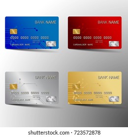 Modern credit card set template design. With inspiration from the abstract. Vector illustration.Glossy plastic style.
