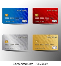 Modern credit card set template design. With inspiration from the abstract. Vector illustration.Glossy plastic style.