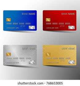 Modern credit card set template design. With inspiration from the abstract. Vector illustration.Glossy plastic style.