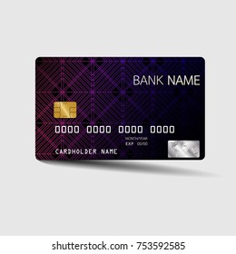 Modern credit card template design. With inspiration from the abstract. Vector illustration.Glossy plastic style.